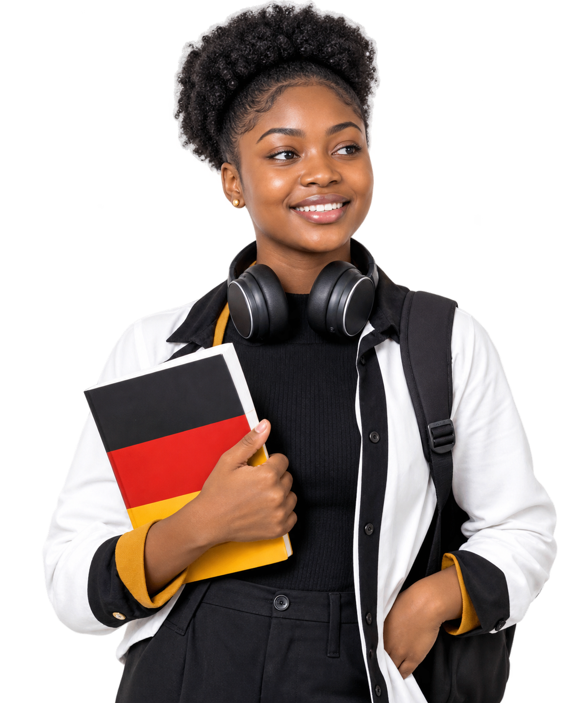 Étudiant préparant son examen d'allemand